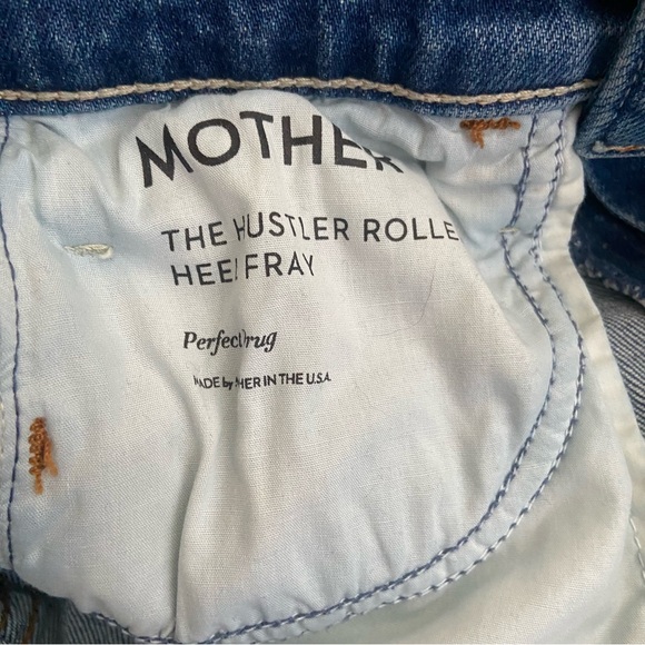 MOTHER SUPERIOR Denim  The Hustler Roller Heel Fray Wide Leg Jean 24 - Picture 8 of 13